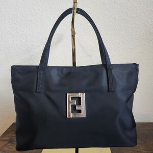 Fendi Black Nylon Tote Small